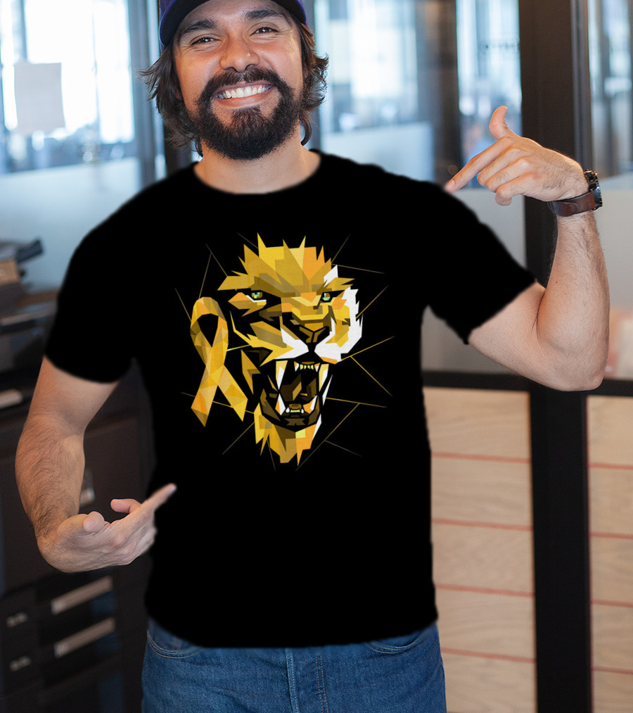Lion Warrior Childhood Cancer Awareness T-Shirt