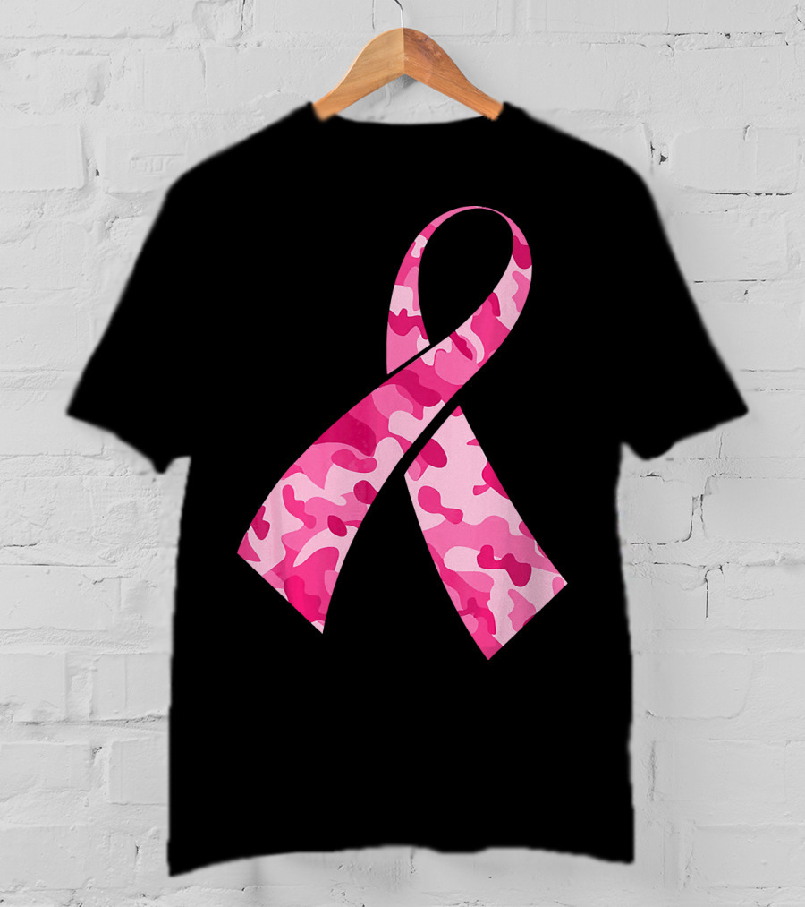 Pink Camouflage Ribbon Breast Cancer Awareness Month T-Shirt