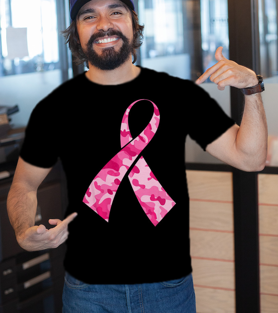 Pink Camouflage Ribbon Breast Cancer Awareness Month T-Shirt