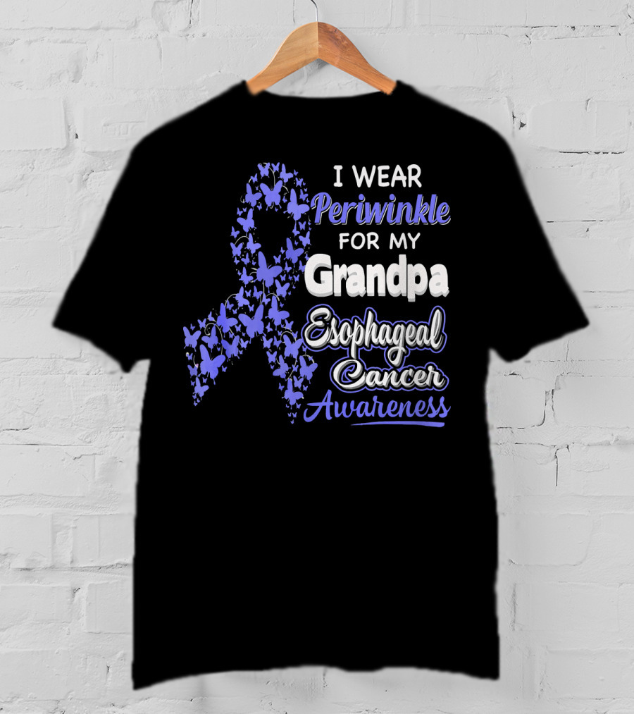 I Wear Periwinkle For My Grandpa Esophageal Cancer Awareness T-Shirt