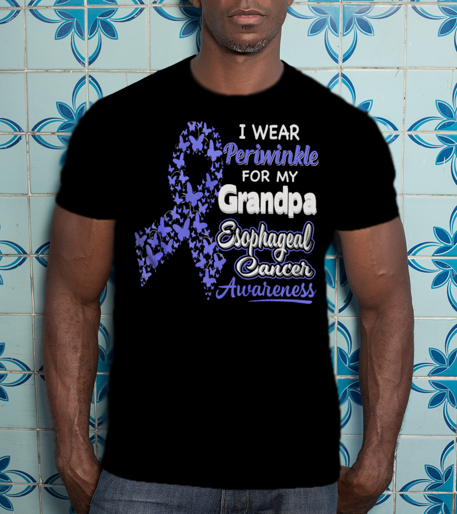 I Wear Periwinkle For My Grandpa Esophageal Cancer Awareness T-Shirt