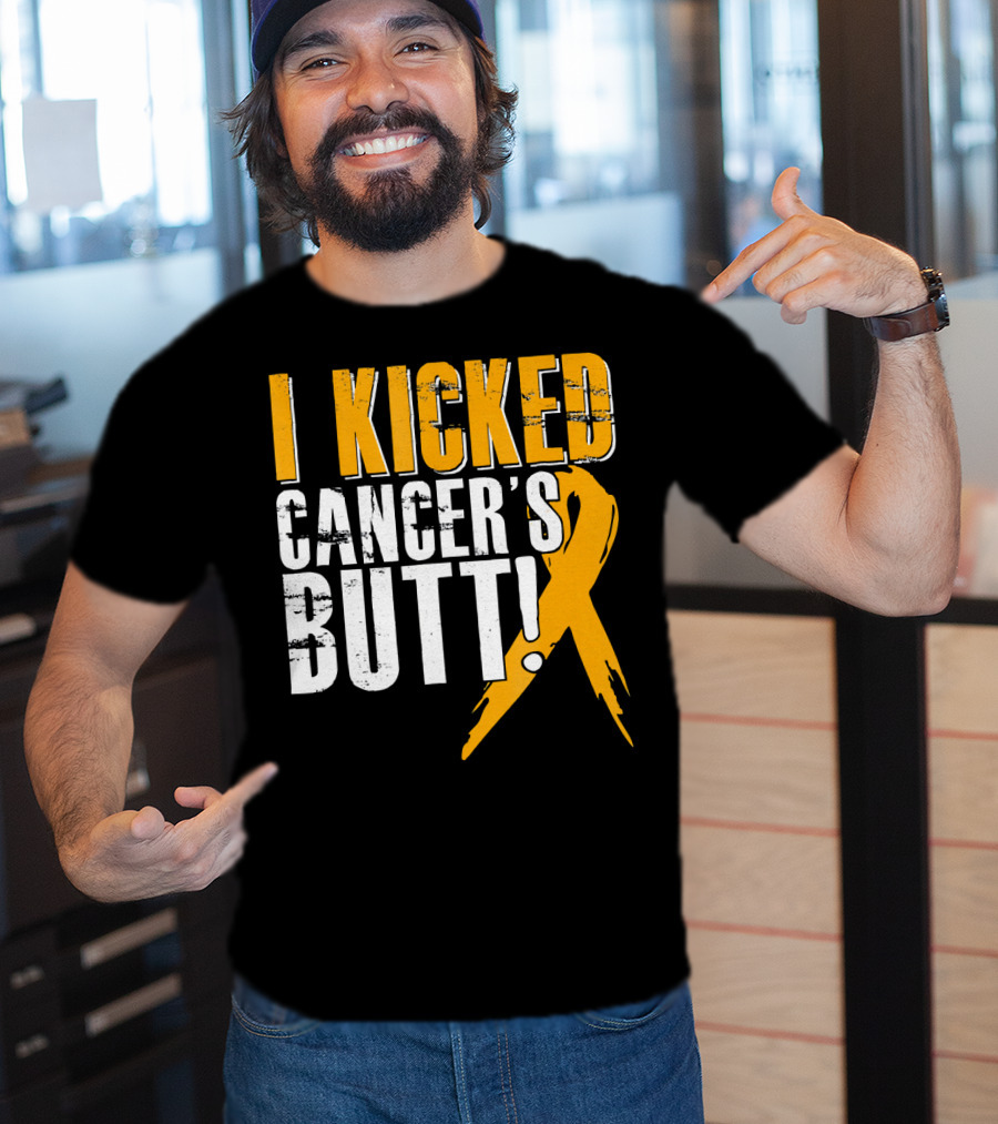 I Kicked Cancer's Butt Childhood Cancer Awareness Survivor T-Shirt