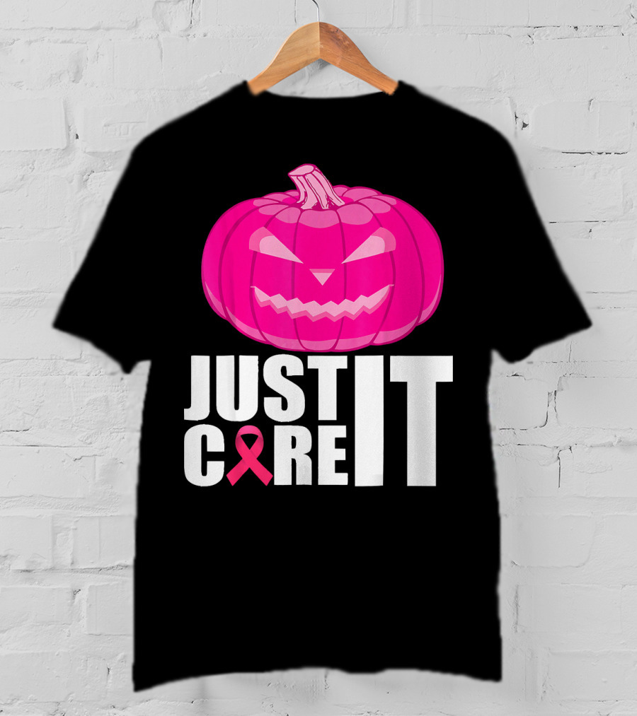 Just Cure It Pink Pumpkin Breast Cancer Awareness T-Shirt