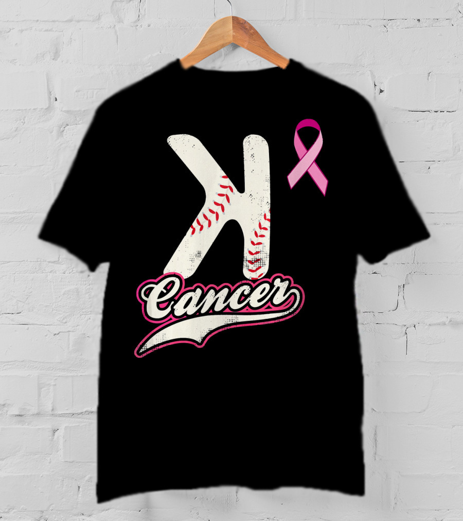 StriKe Out Cancer Baseball Pink Ribbon Support T-Shirt