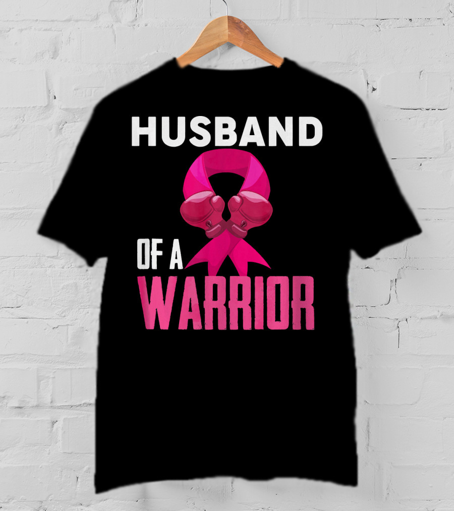 Husband Of A Warrior Breast Cancer Awareness Boxing Gloves T-Shirt