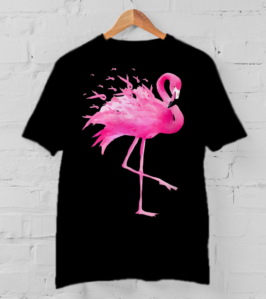 Funny Flamingo Breast Cancer Awareness Pink Bird Iconic T-Shirt