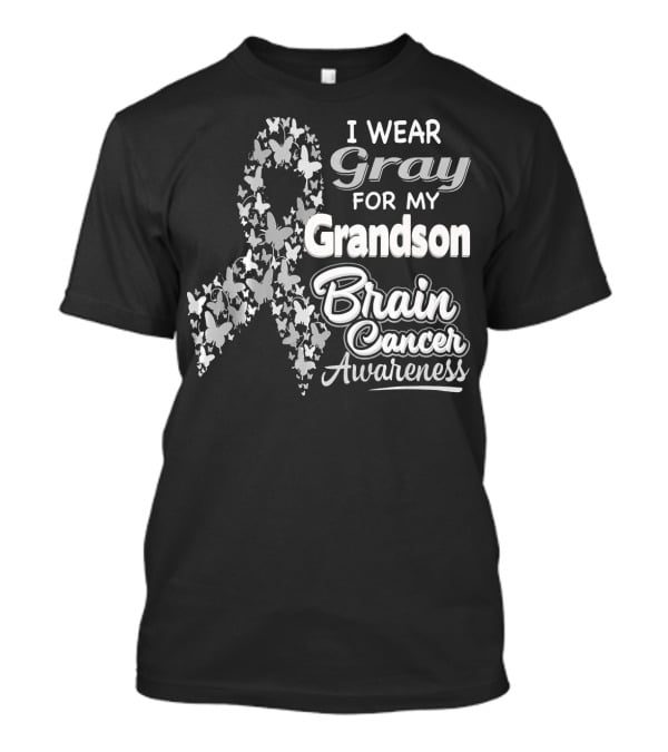 I Wear Gray For My Grandson Brain Cancer Awareness T-Shirt