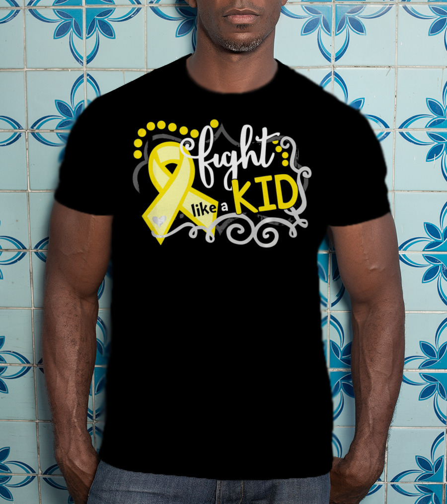 Fight Like A Kid Childhood Cancer Awareness Yellow T-Shirt