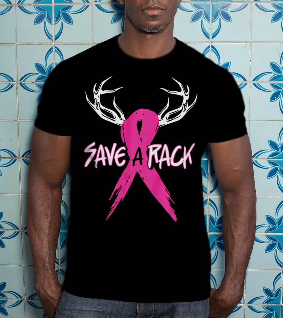 Save A Rack Breast Cancer Awareness Antlers Pink T-Shirt