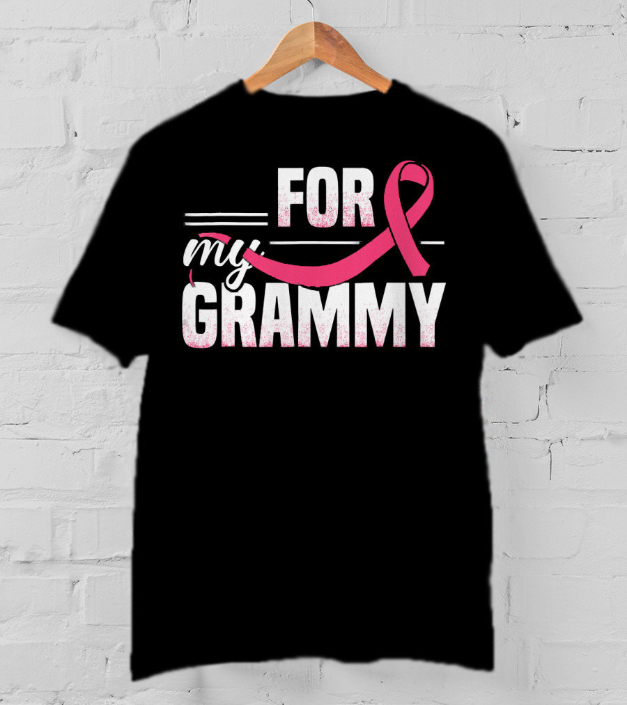 For My Grammy Pink Ribbon Breast Cancer Awareness T-Shirt