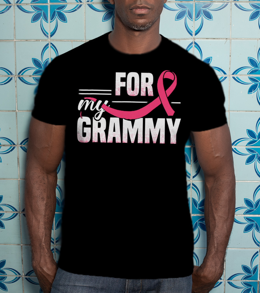 For My Grammy Pink Ribbon Breast Cancer Awareness T-Shirt