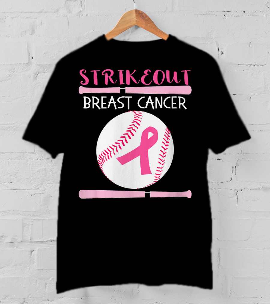 Strikeout Breast Cancer Baseball Catcher Player Team Co T-Shirt