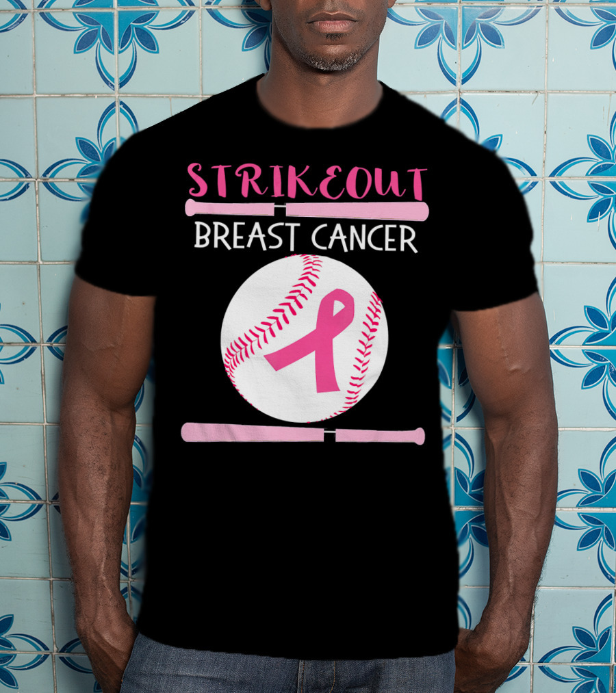 Strikeout Breast Cancer Baseball Catcher Player Team Co T-Shirt