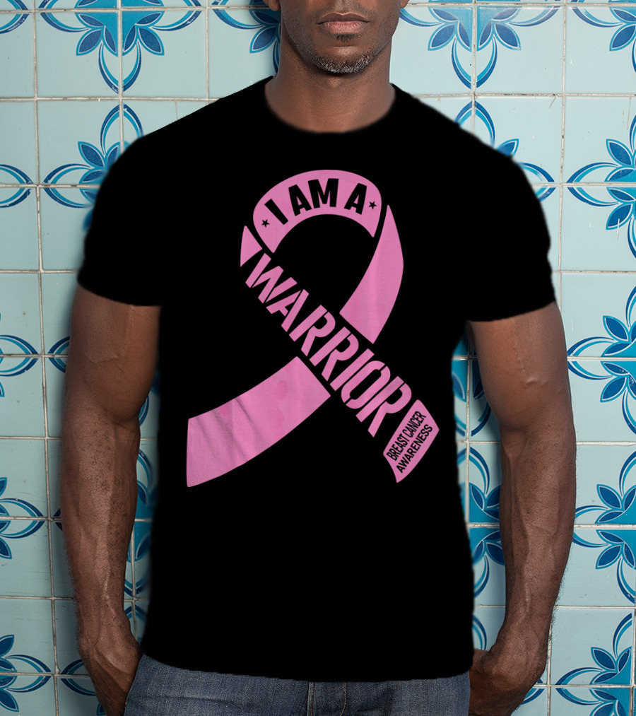 I Am A Warrior Pink Ribbon Breast Cancer Awareness T-Shirt