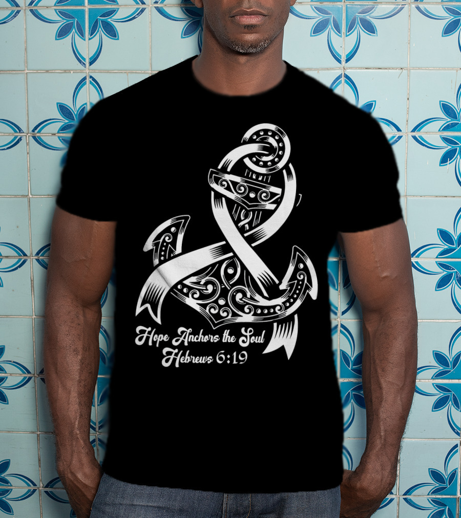 Hope Anchors The Soul Hebrews 6:19 Lung Cancer Awareness T-Shirt