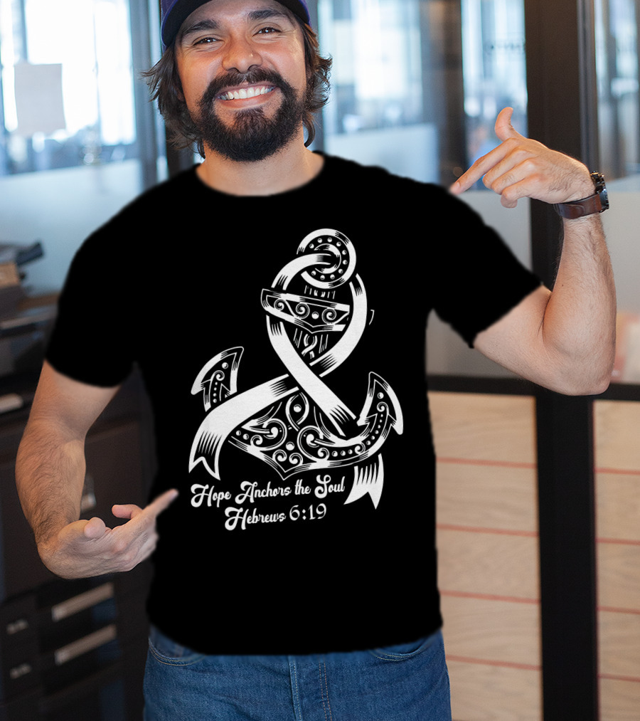 Hope Anchors The Soul Hebrews 6:19 Lung Cancer Awareness T-Shirt