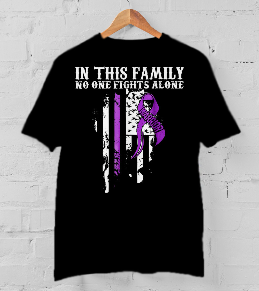 In This Family No One Fights Alone Pancreatic Cancer Warrior T-Shirt