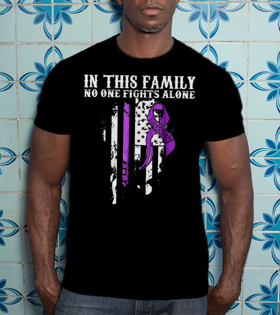 In This Family No One Fights Alone Pancreatic Cancer Warrior T-Shirt