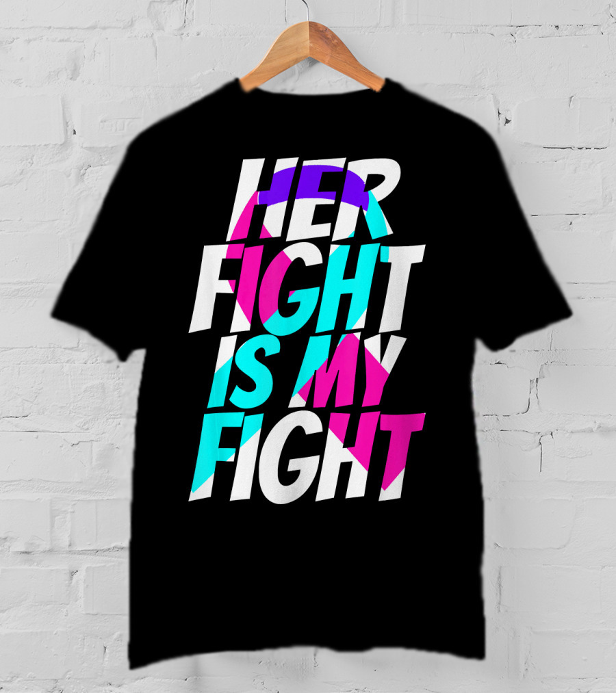 Her Fight Is My Fight Ribbon Thyroid Cancer Awareness T-Shirt