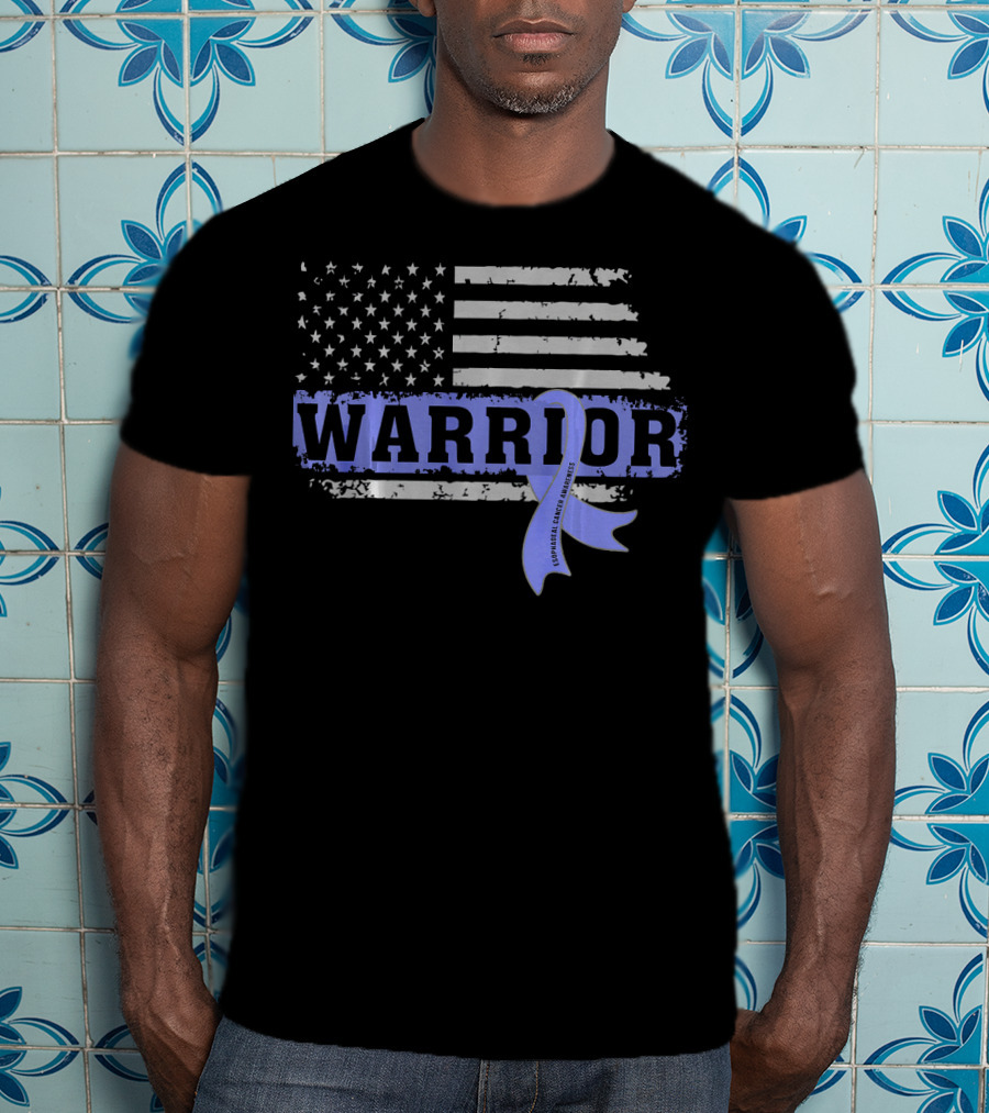 Warrior Esophageal Cancer Awareness American Flag T-Shirt