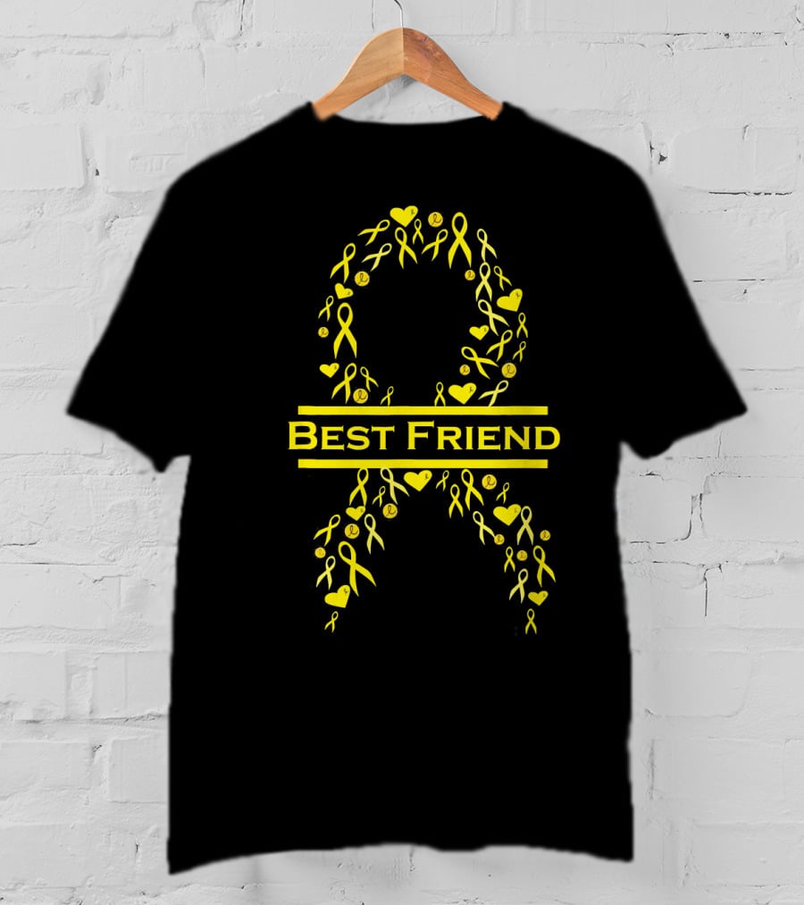 Childhood Cancer Awareness Yellow Ribbon Best Friend T-Shirt