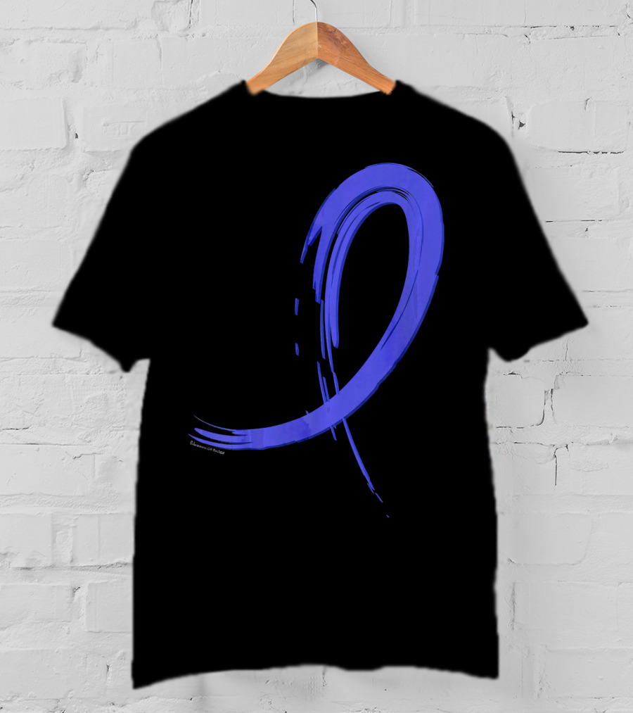 Colon Cancer Blue Graffiti Ribbon Awareness T-Shirt