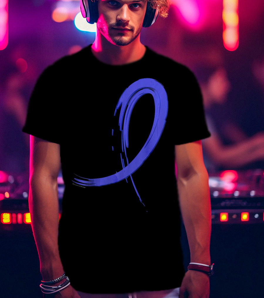 Colon Cancer Blue Graffiti Ribbon Awareness T-Shirt