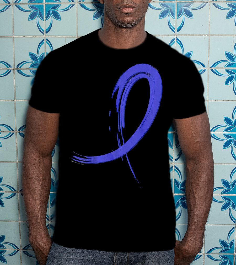 Colon Cancer Blue Graffiti Ribbon Awareness T-Shirt