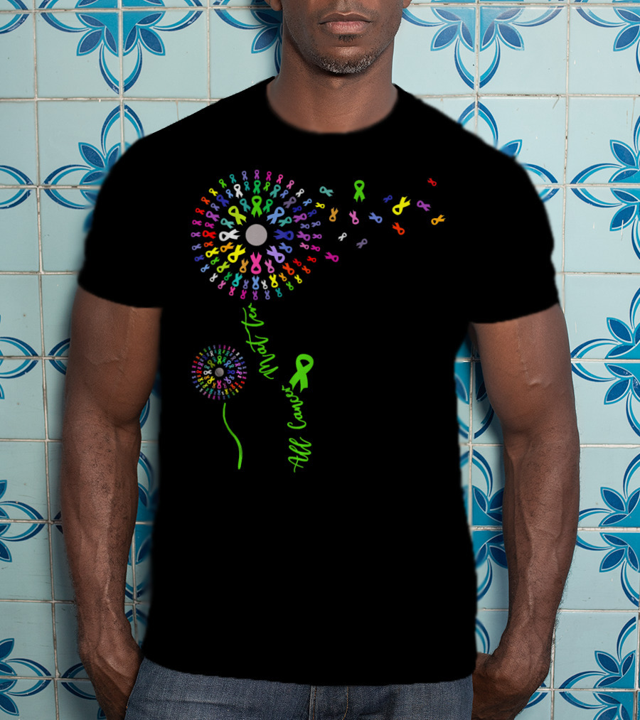All Cancer Matter Support With Colorful Awareness Ribbon Burst T-Shirt