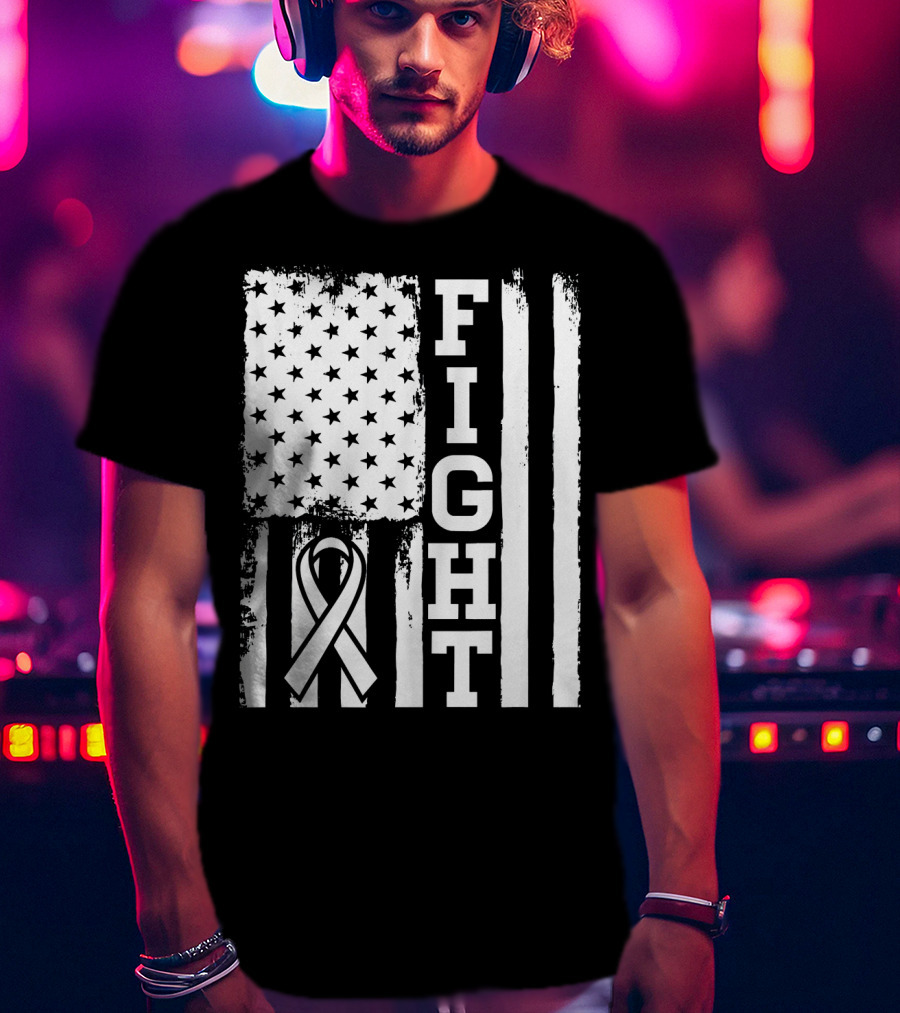 Fight Flag For Lung Cancer Awareness T-Shirt