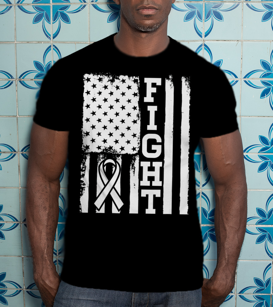 Fight Flag For Lung Cancer Awareness T-Shirt