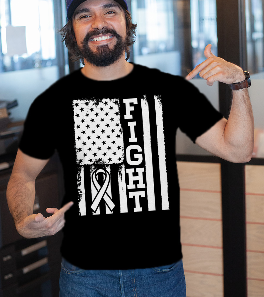 Fight Flag For Lung Cancer Awareness T-Shirt
