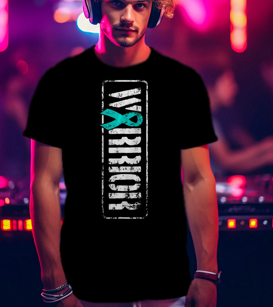 Ovarian Cancer Awareness Warrior Teal T-Shirt