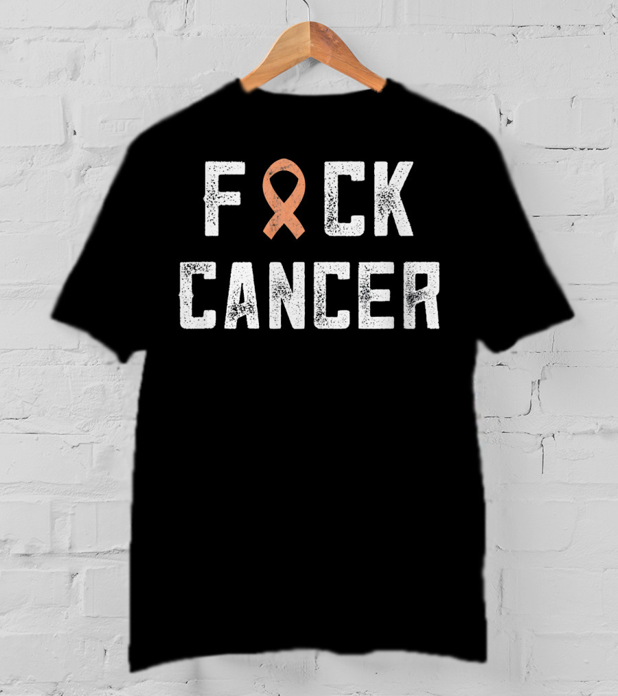 Fck Cancer Endometrial Cancer Uterine Awareness T-Shirt