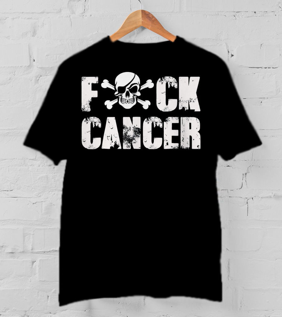 Fck Cancer Skull Crossbones Fight Back Cancer Support T-Shirt