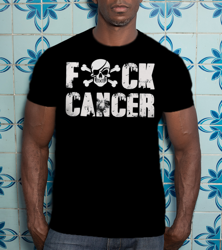 Fck Cancer Skull Crossbones Fight Back Cancer Support T-Shirt