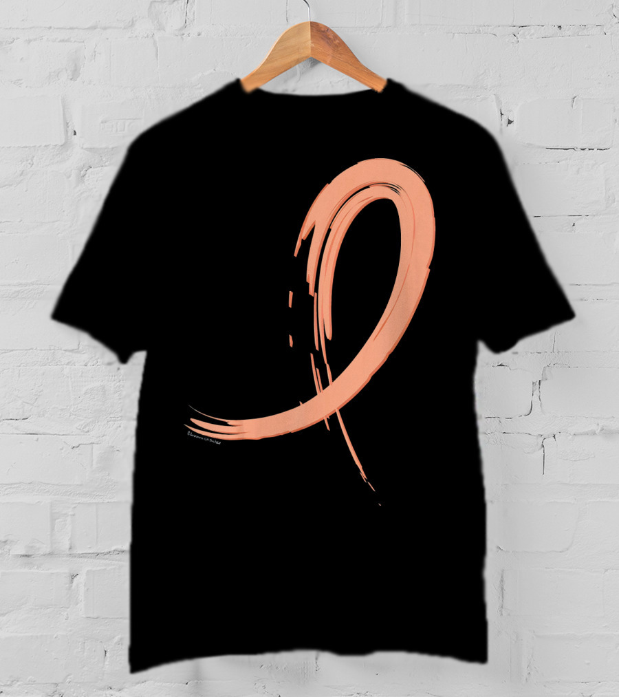 Endometrial Cancer Peach Ribbon Graffiti T-Shirt
