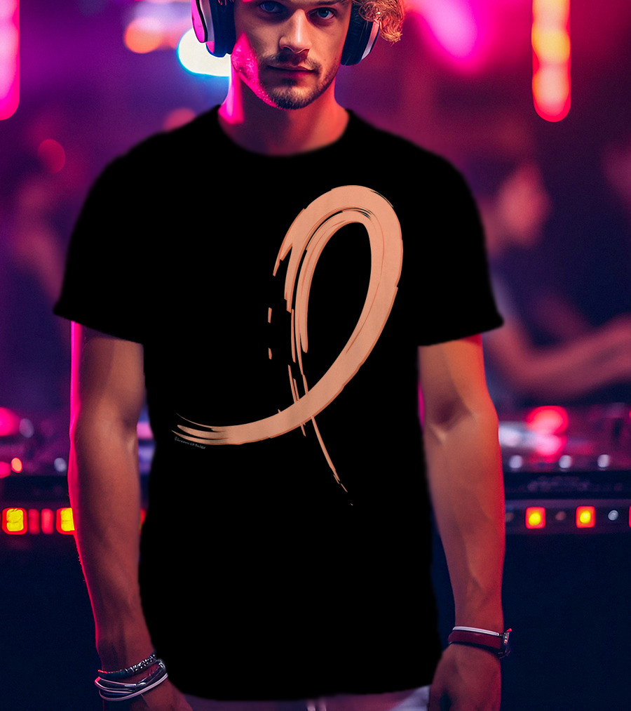 Endometrial Cancer Peach Ribbon Graffiti T-Shirt
