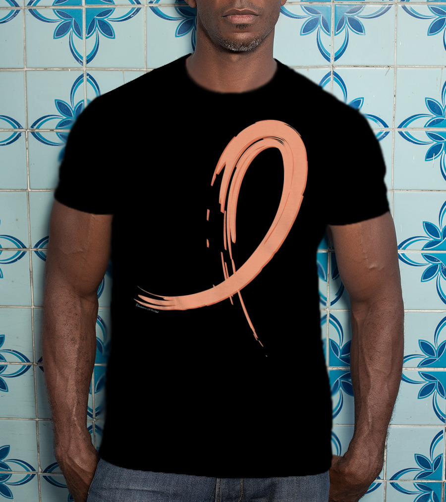 Endometrial Cancer Peach Ribbon Graffiti T-Shirt