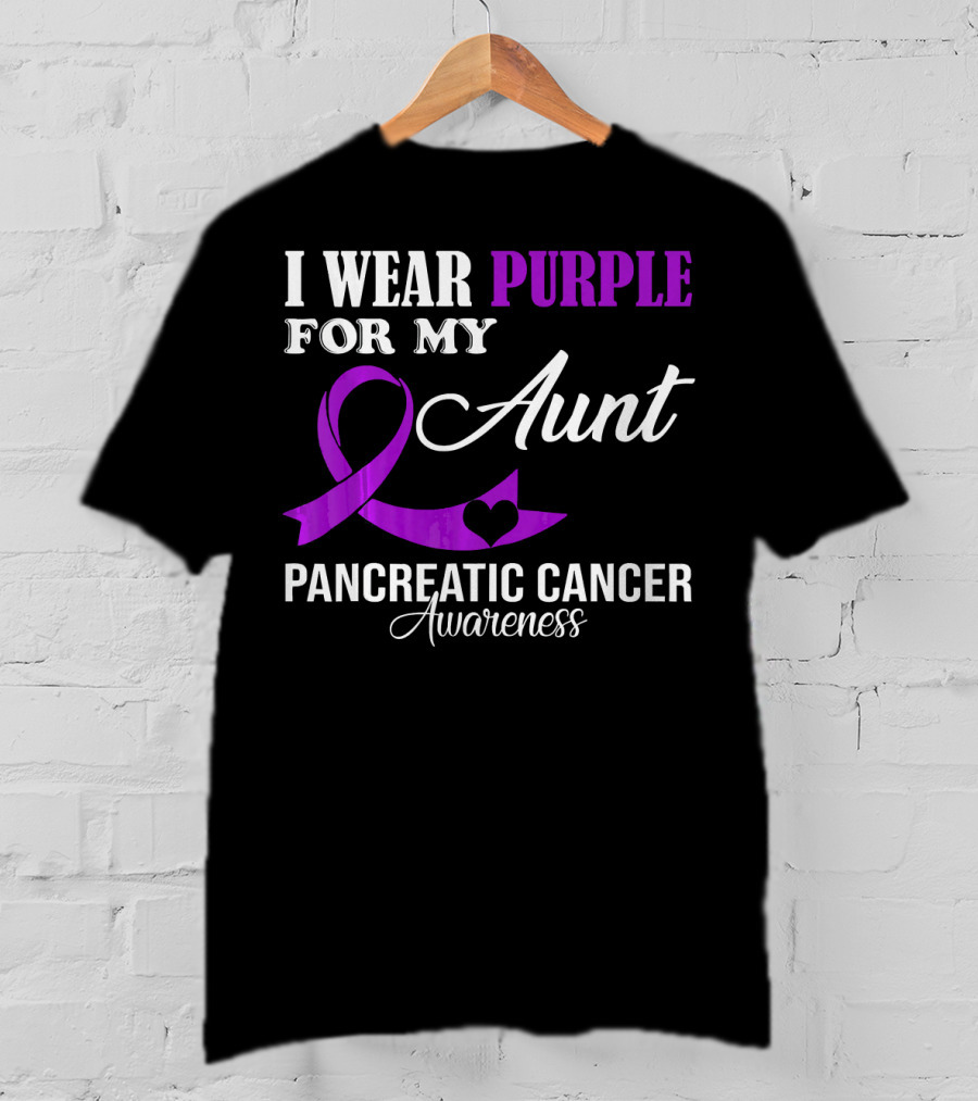 I Wear Purple For My Aunt Pancreatic Cancer Awareness T-Shirt