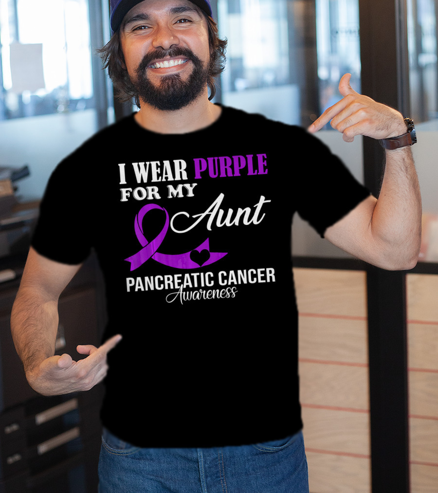 I Wear Purple For My Aunt Pancreatic Cancer Awareness T-Shirt