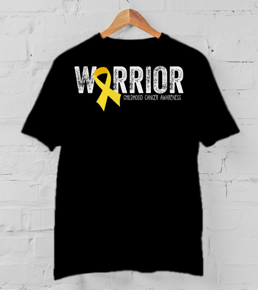 Warrior Yellow Ribbon Childhood Cancer Awareness T-Shirt