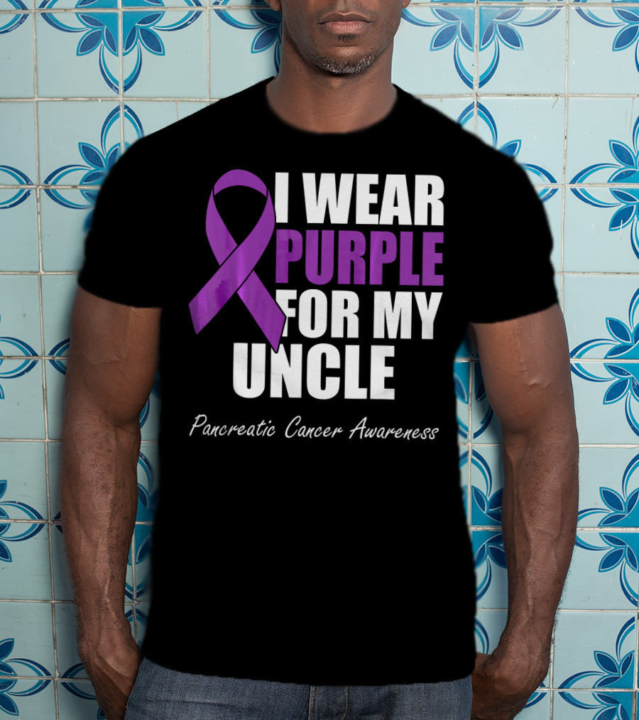 I Wear Purple For My Uncle Pancreatic Cancer Awareness T-Shirt