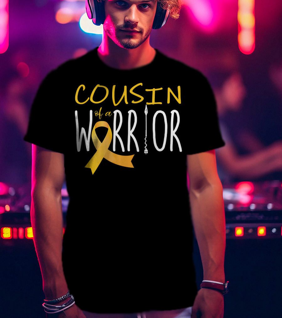 Cousin Of A Warrior Childhood Cancer Awareness T-Shirt