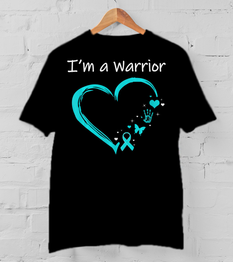 I'm A Warrior Ovarian Cancer Heart Awareness T-Shirt