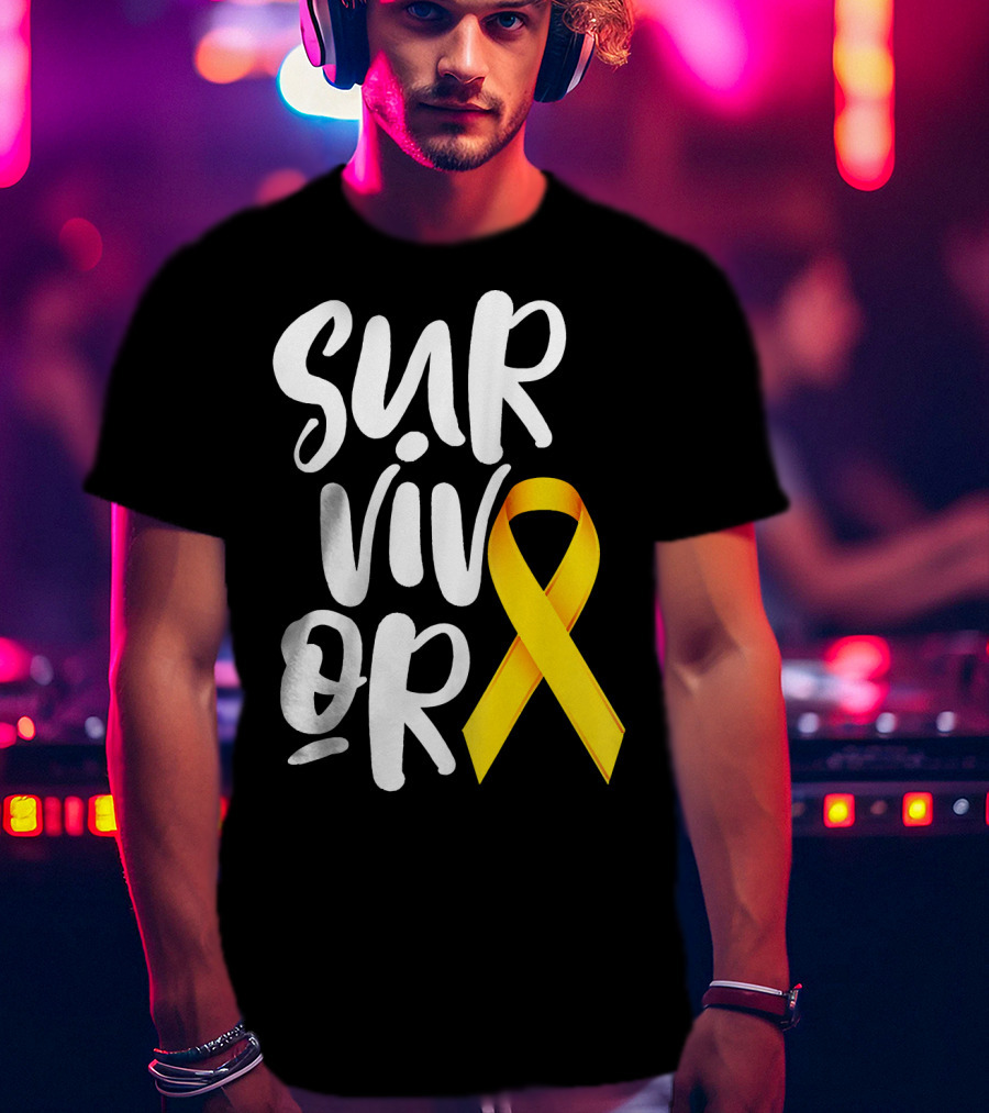 Sarcoma Bone Cancer Survivor Yellow T-Shirt