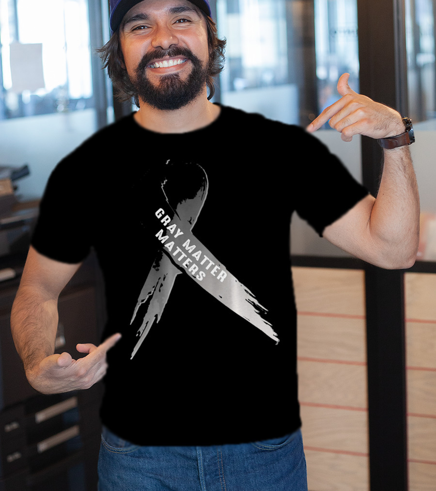 Gray Matter Matters National Brain Tumor Cancer Awareness T-Shirt