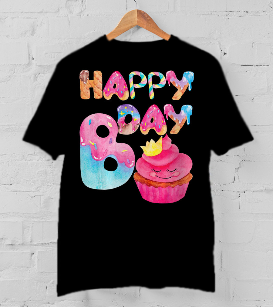 Happy Bday Cupcake Donut Themed Birthday T-Shirt
