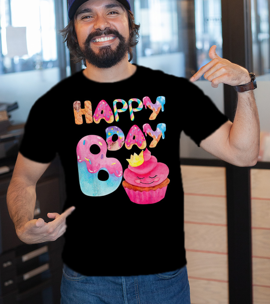 Happy Bday Cupcake Donut Themed Birthday T-Shirt