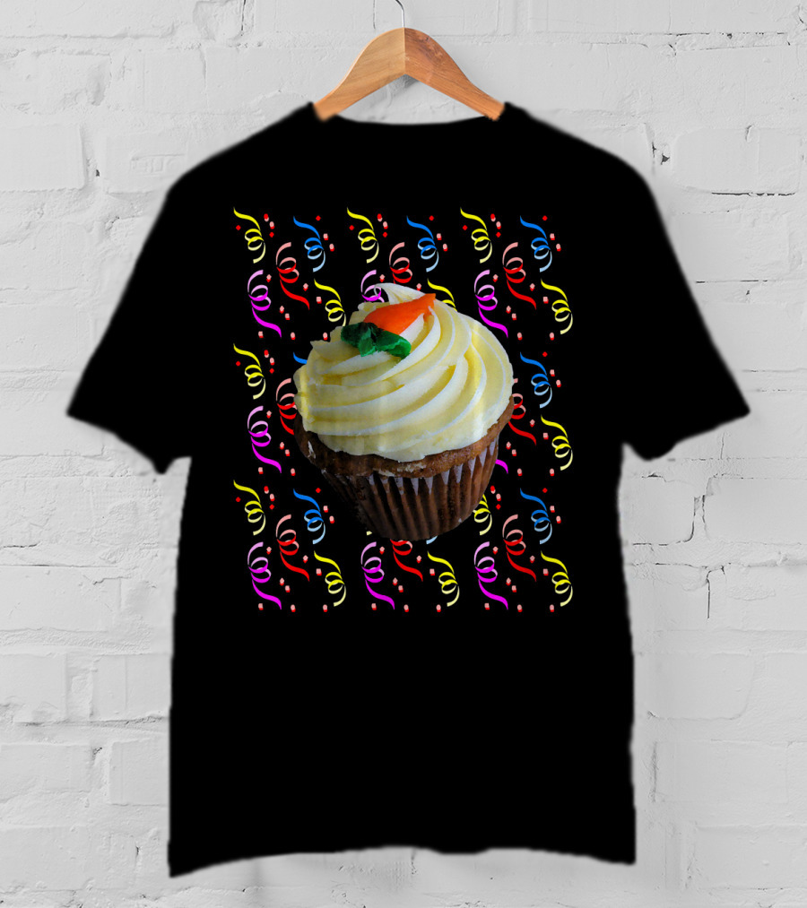 Cupcake And Confetti Cupcake With Colorful Swirl Decorations T-Shirt